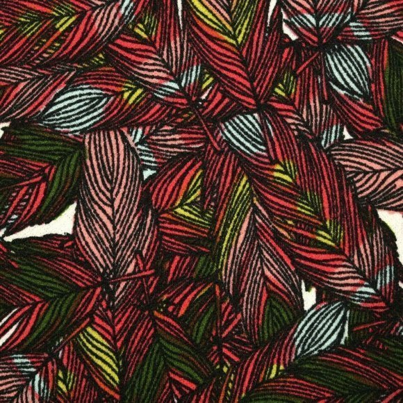 LuLaRoe Cassie Pencil Straight Skirt Pink Green‎ Black Feathers L Large - Picture 7 of 10